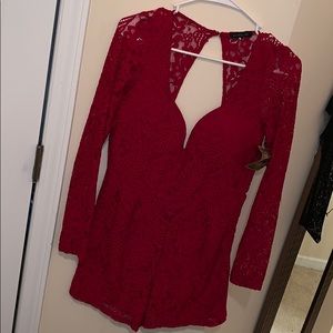 *new with tags!!* red lace romper